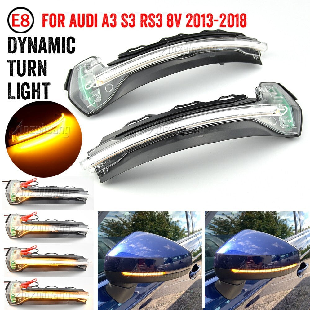 Dynamic LED Turn Signal Lamp Wing Side Mirror Light for Audi A3 8V