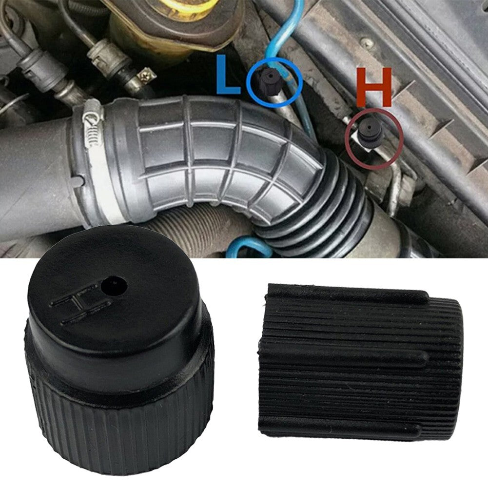 2pcs Replacement Dust Covers Car AC Valve Cap Kit with High 16mm and Low 13mm v