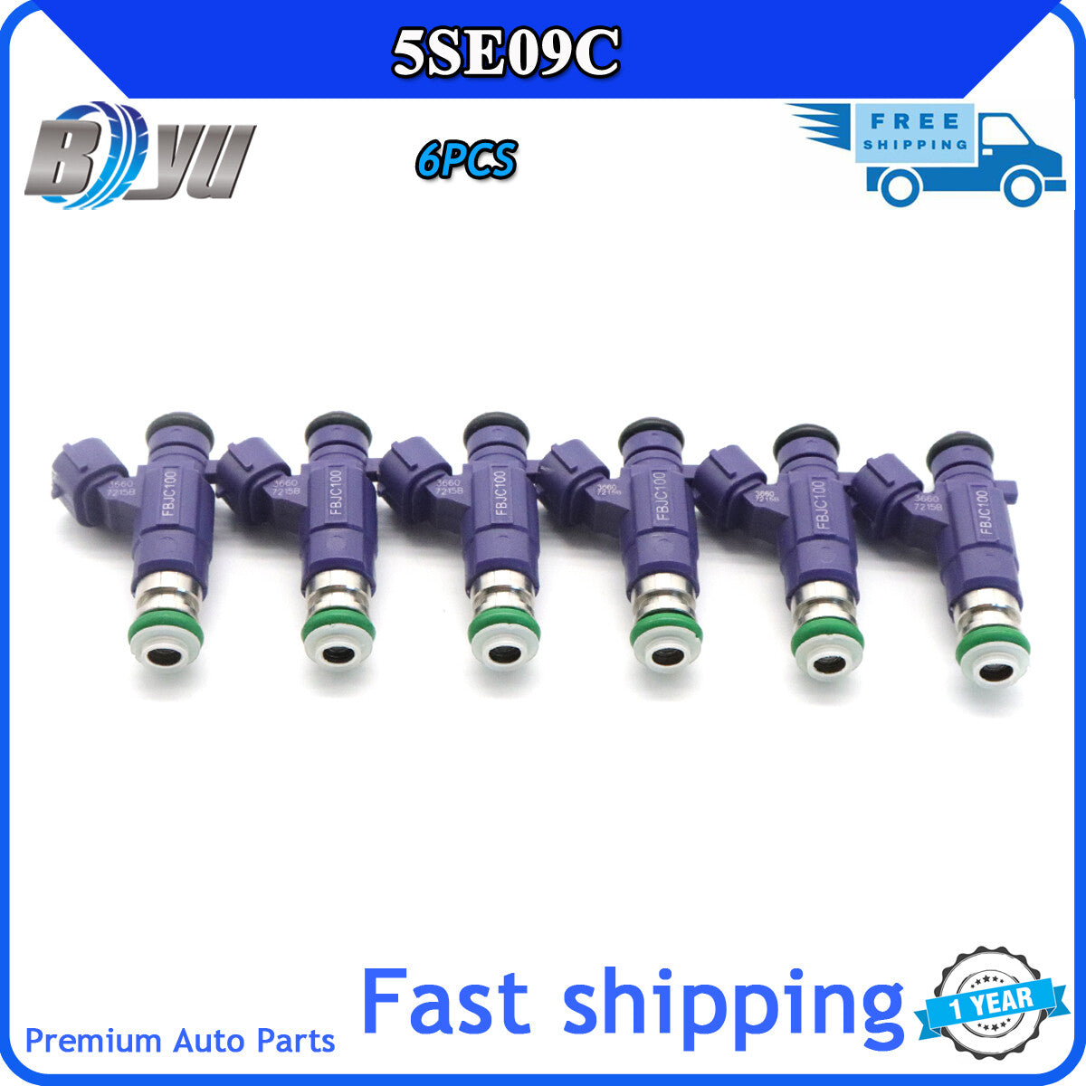 FBJC100 6-piece set of fuel injector nozzles for 350Z Maxima Pathfinder 3.5L 3.0- v