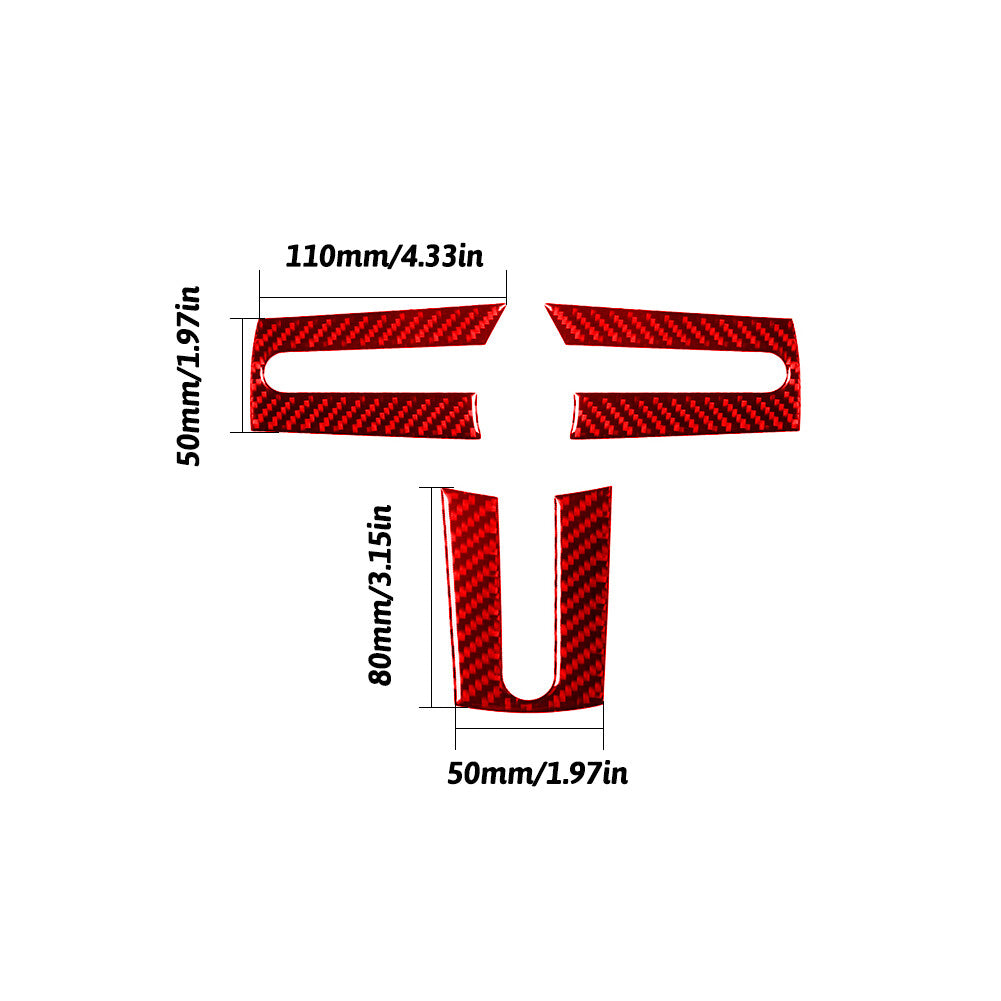 Red Carbon Fiber A/C Climate Console Cover Trim for Jeep Liberty 2008-2012 v