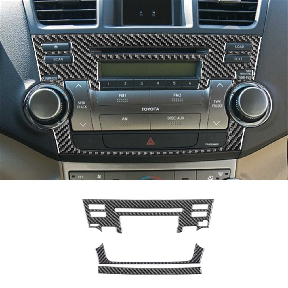 3X Red Carbon Fiber Climate Control Console Cover Trim For Fiesta 2011-2015 v