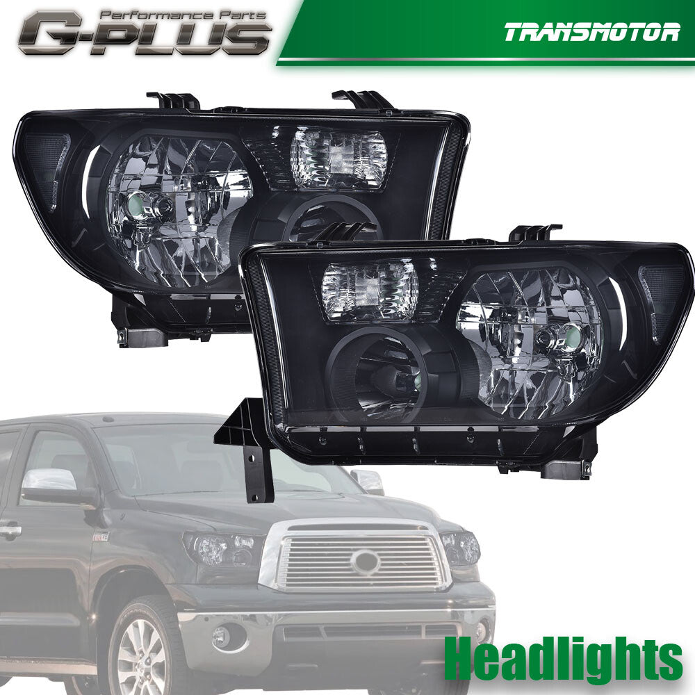 Fits for 2007 - 2013 Tundra 2008 - 2017 Sequoia for CHRome Headlight Left + Right - v