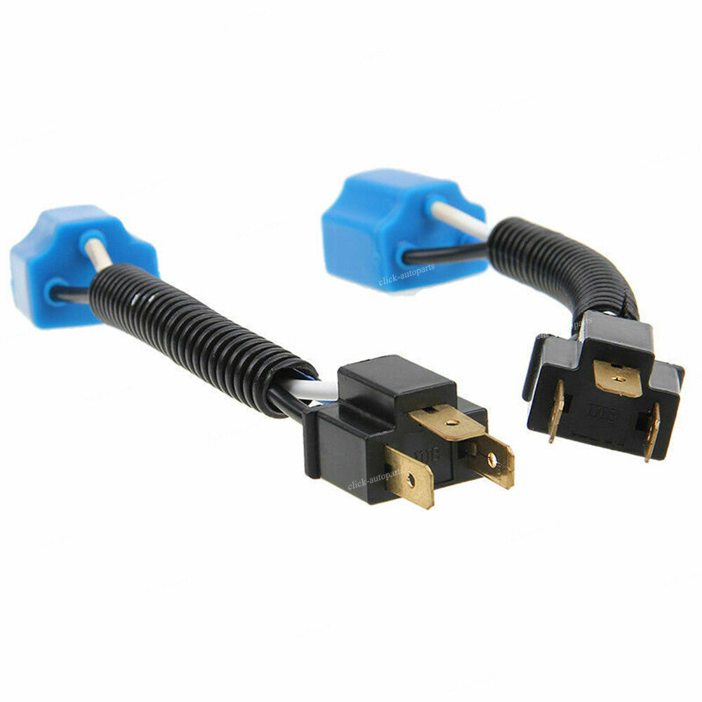 2x Car Motor H4 9003 Headlight Bulb Ceramic Socket Plug Connector Wiring Harness Q