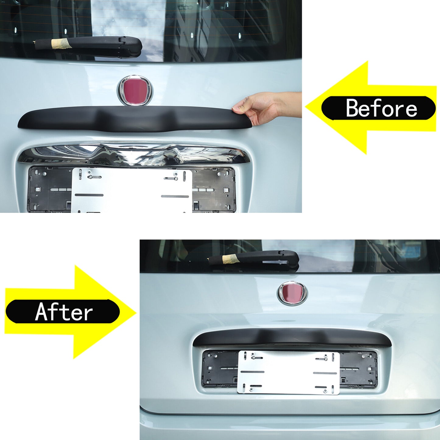 Matte black tailgate and trunk handle cover suitable for Fiat 500 for ABARTH 500 595 695- n