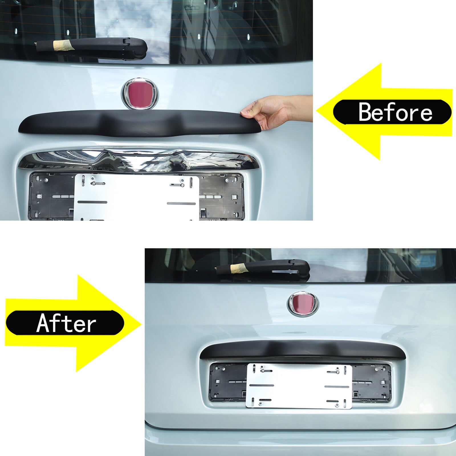 Matte black tailgate and trunk handle cover suitable for Fiat 500 for ABARTH 500 595 695- n
