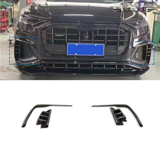 Carbon Fiber Front Bumper Fog Lamp Frame Eyebrow Cover for Audi Q8 SQ8 19-23 B n