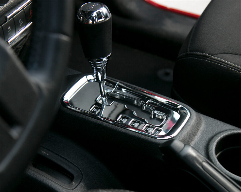 for Jeep for Wrangler JK JKU Unlimited Gear Shift Panel Chrome Cover Trim 2011-2017