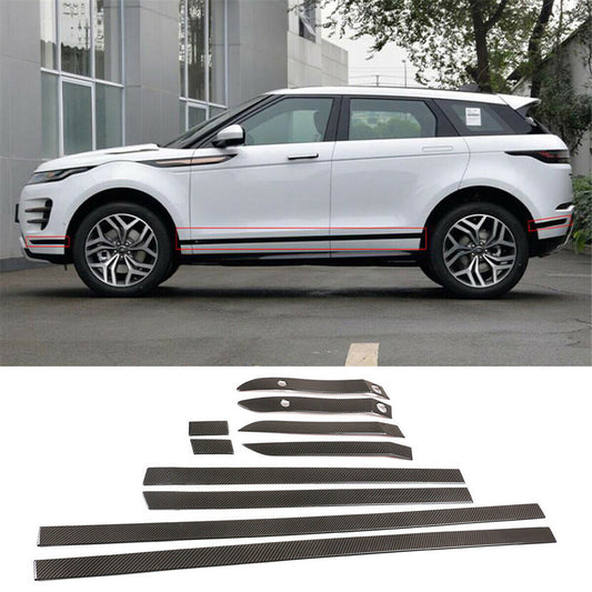10× Carbon ABS Body Side Molding Trim for Land Rover for Range Rover Evoque 20-22 B n