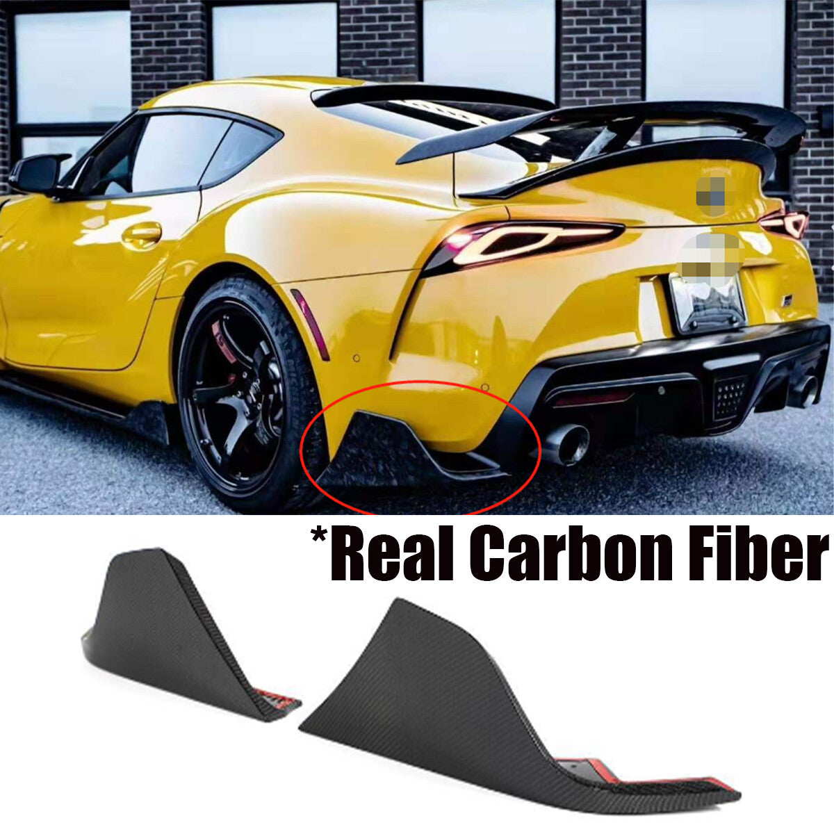 REAL Carbon Rear Bumper Side Corner Aprons Spats For 2020-23 Supra GR A90 n