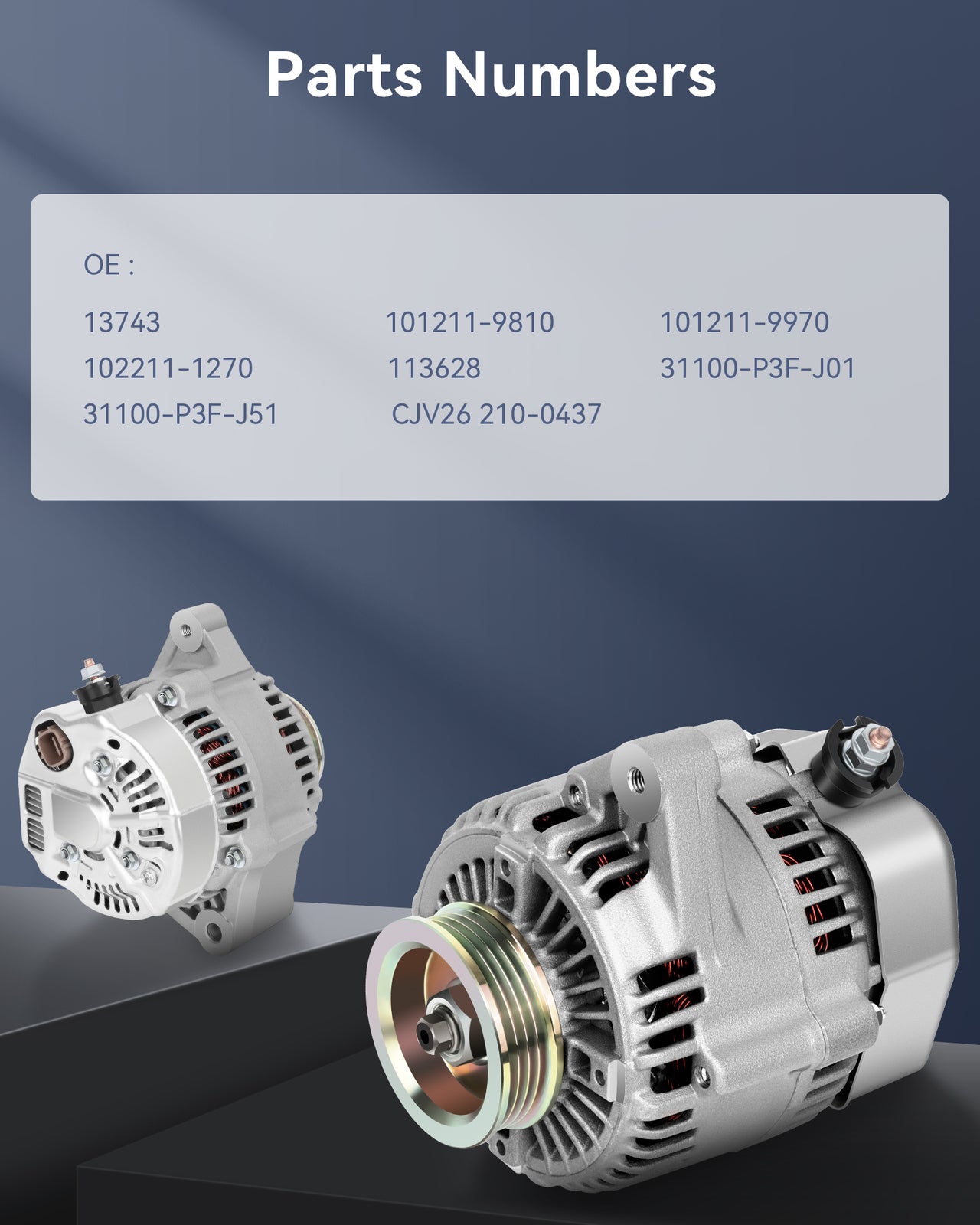 New Alternator 101211-9810 Fit for 1997-2001 for Honda CR-V Sport Utility L4 2.0L