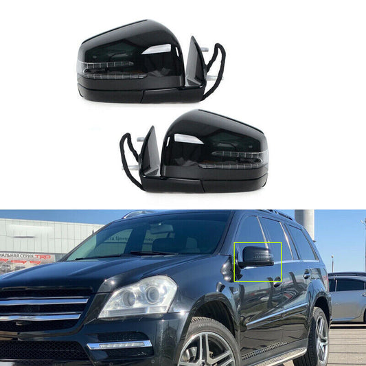 for Mercedes Benz W164 X164 ML GL 2005-2011 Black Rear View Side Mirror Assembly Q