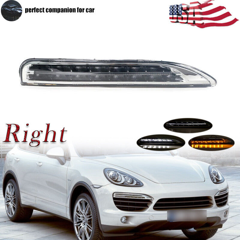 Right-side LED daytime running lights (DRL) and fog lights are suitable for the for Porsche for Cayenne 2011-2014.