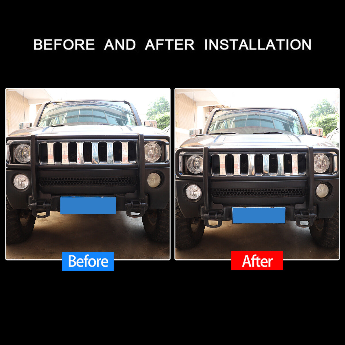 Matte black fog light trim caps for HUMMER H3 2006 2007 2008 2009 2010 2 pieces