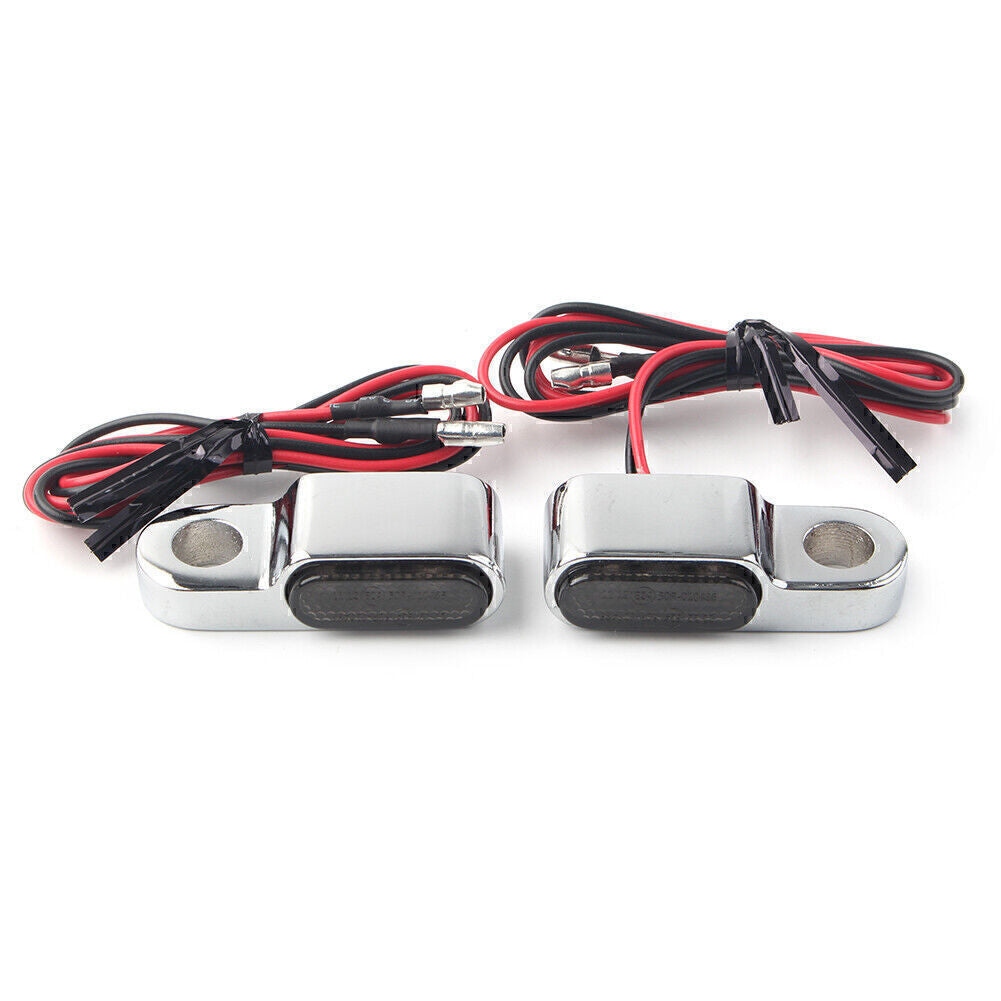 8mm for Mini Motorcycle LED Turn Signals Blinker Light Indicator Amber Lamp Chrome