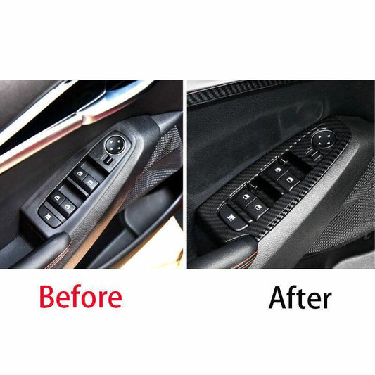 Car for Kia Seltos 20-22 Carbon Fiber Window Lift Panel Switch Cover Trim 5PCS