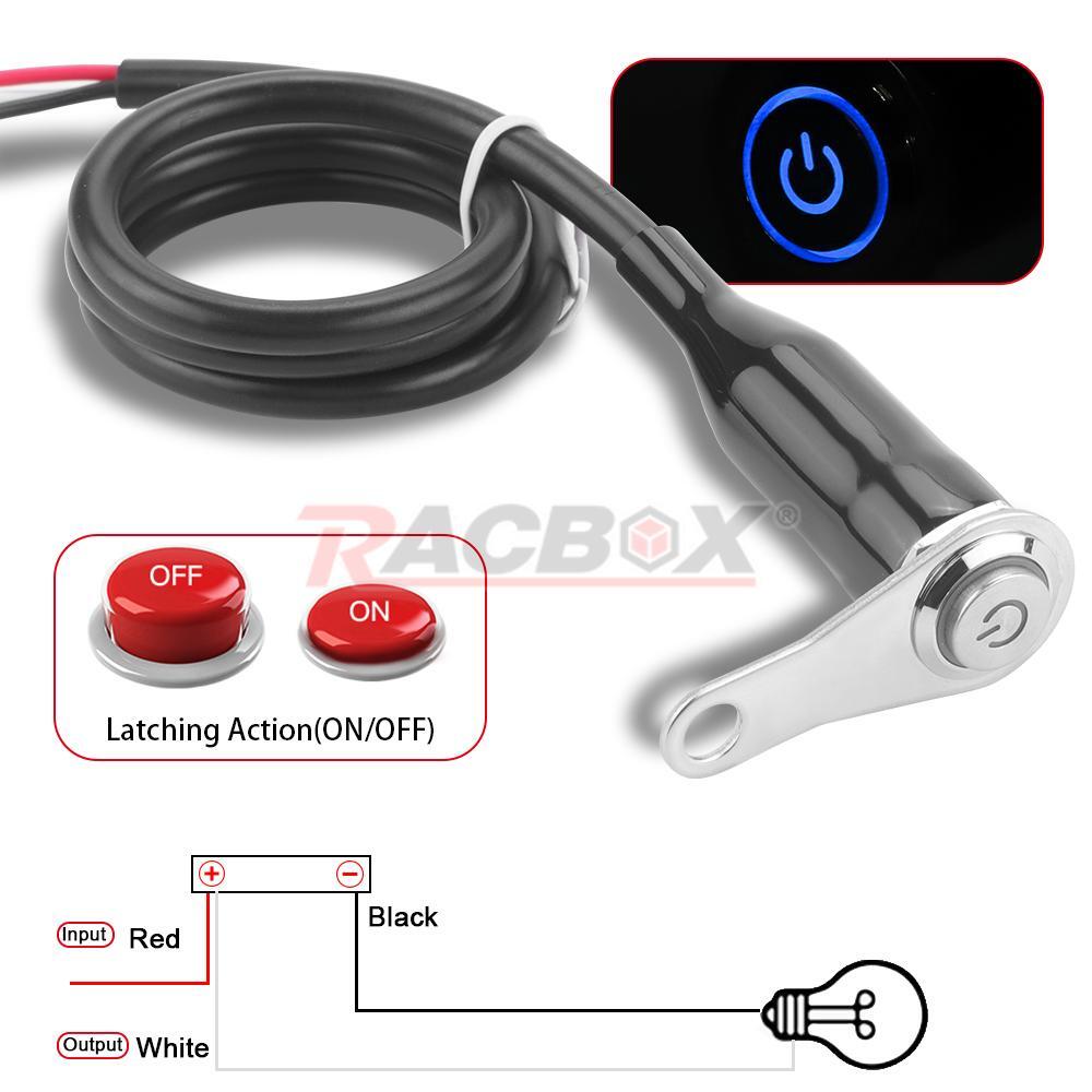 Motorcycle ATV ON/OFF Handlebar Mount Push Button Switch Headlight Fog Light 12V