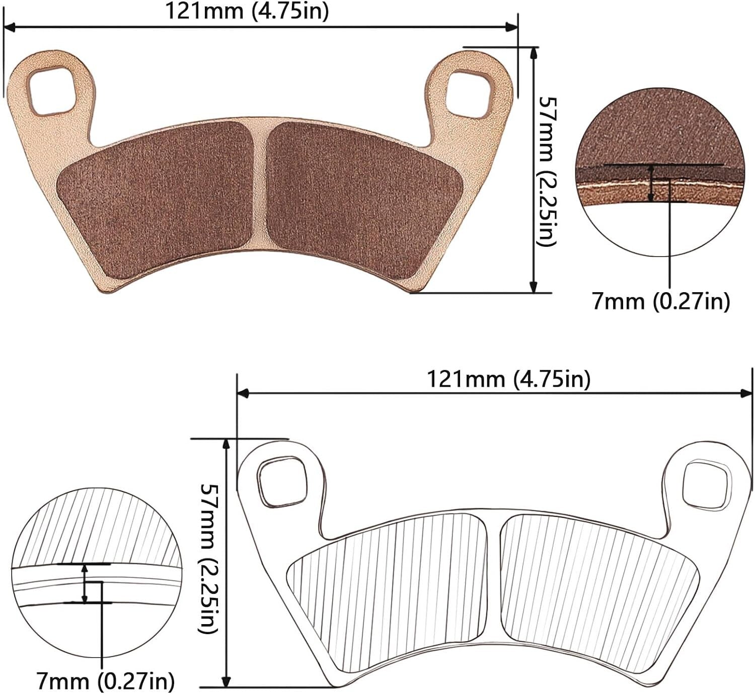 Brake Pads for Polaris RZR XP 1000 EPS 2014-22/4 1000 2014-21 1911228 1912508