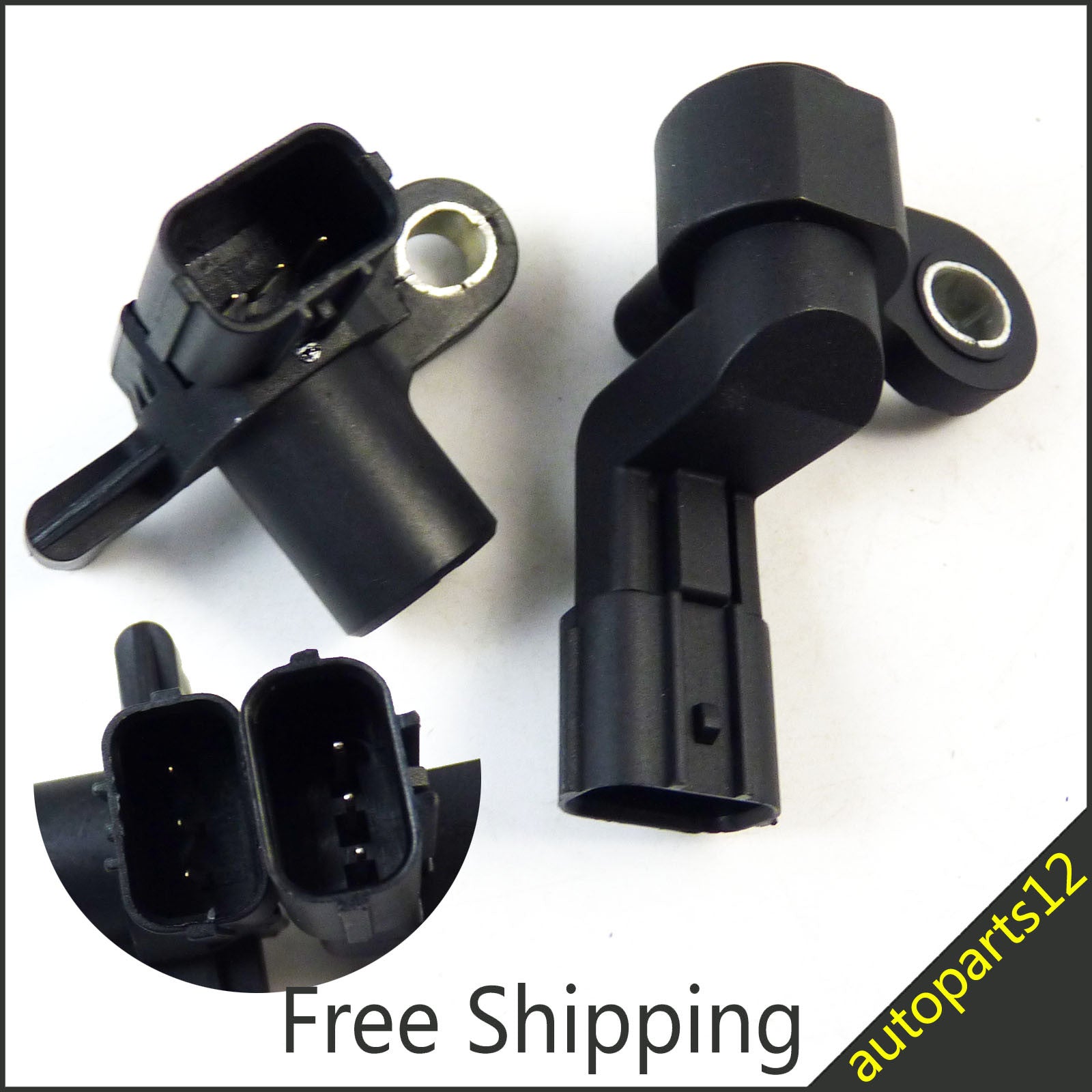 Set of 2 for Honda for Civic 1.7L Camshaft Crankshaft Cam Crank Position Sensor New Q