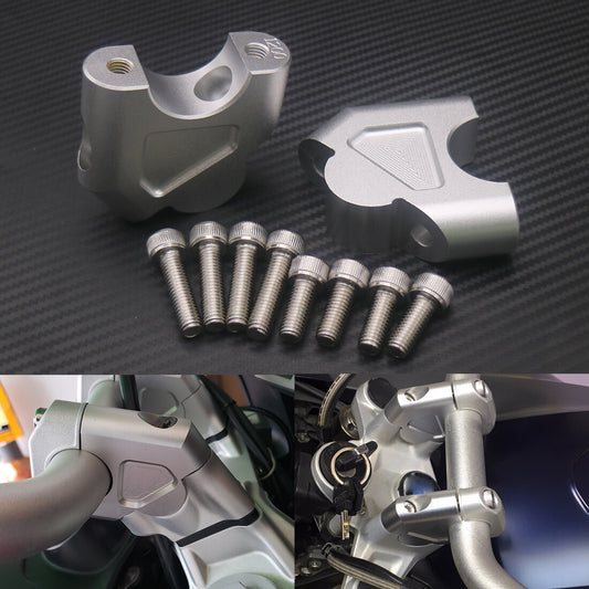 Silver 32mm CNC Machining Handlebar Riser Bar Clamp for BMW R1200GS LC ADV 14-18 Q