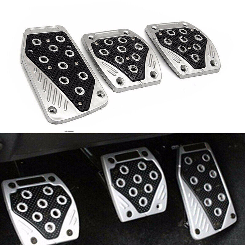3 x Aluminum Non-Slip Car Foot Pedals Cover For Brake Clutch Accelerator Set v