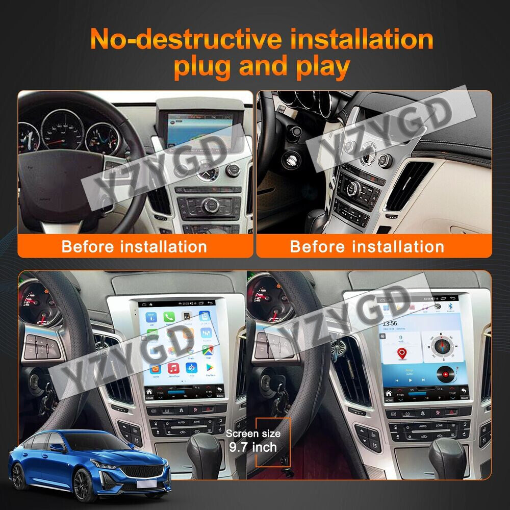 Carplay Car Radio for Cadillac CTS 2007-2012 GPS Navi 128G Stereo Screen 2Din