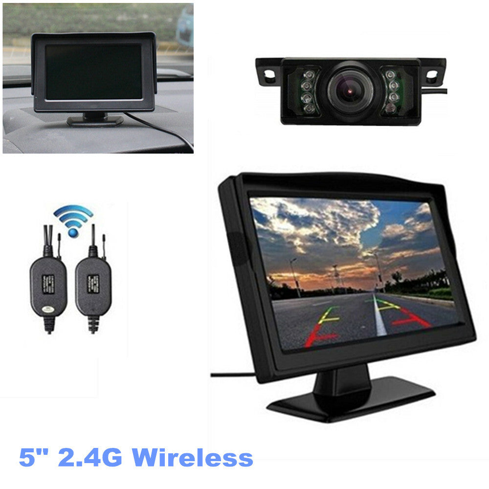 5 Wireless Car Backup Camera Surveillance Rearview Night Vision Parking System Kit n