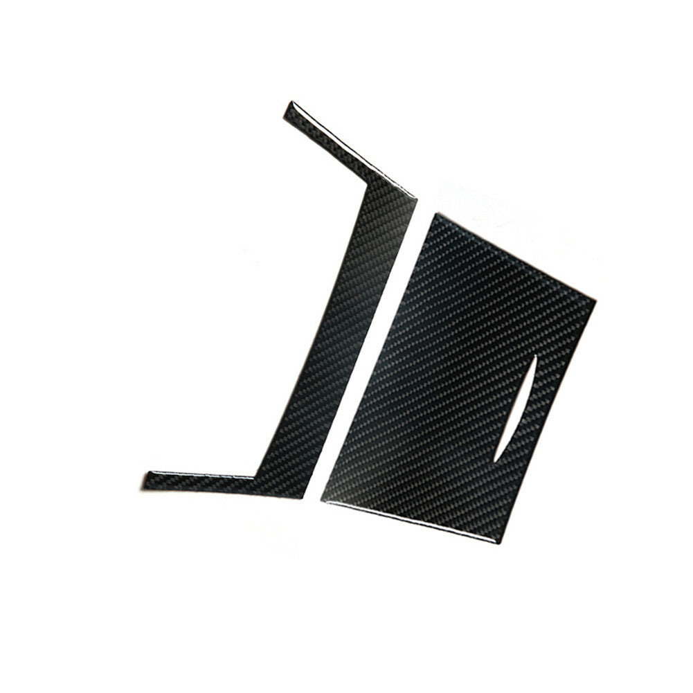2Pcs Red Gear Shift Box Panel Trim Cover Carbon Fiber for Chevy Impala 2014-2020 v