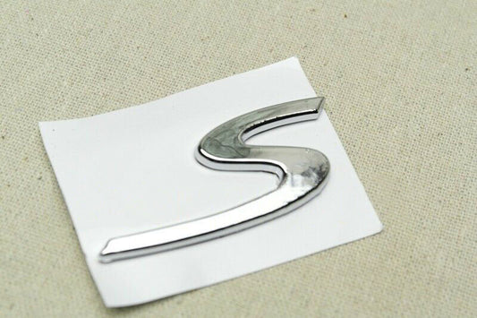 1 PC ABS Plastic Luxury Silver S Car Trunk Lid Sticker Decoration Q