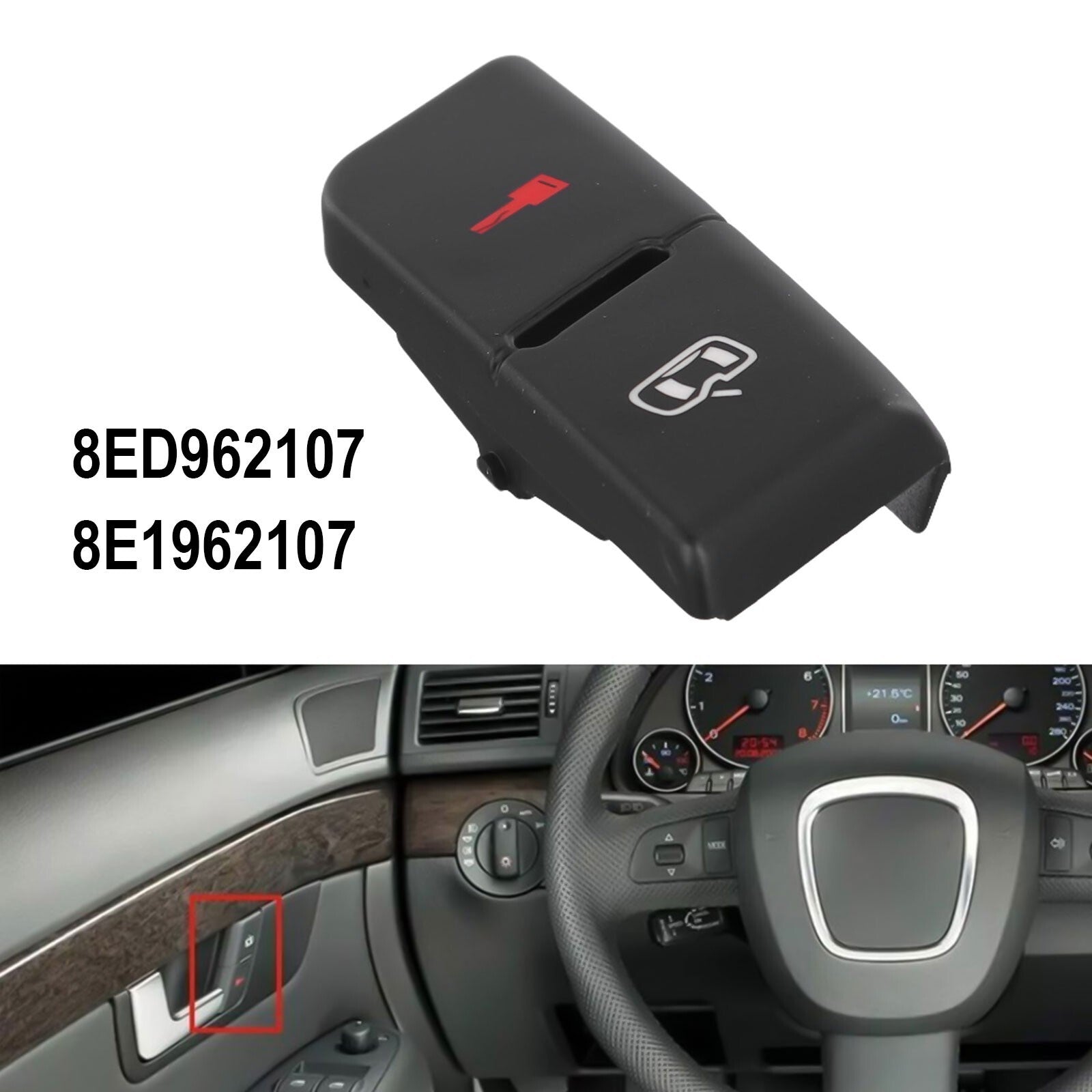 The center lock button cover for the left front door is suitable for easy-to-install models.