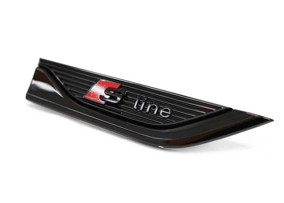 3D logo gloss black side fender badge decal sticker for Audi for A5 B9 S line.