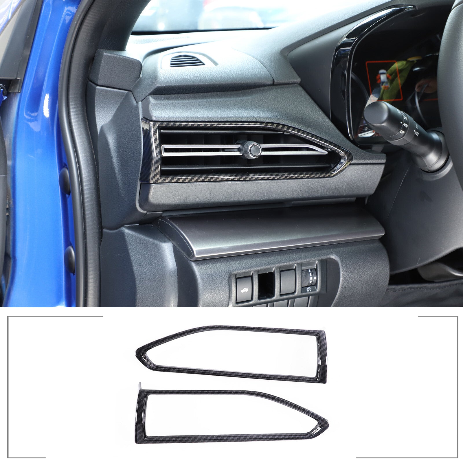 2-Piece Mount Carbon Fiber Side Mirror Cap Trim for ML GL GLE GLS 13-19- v