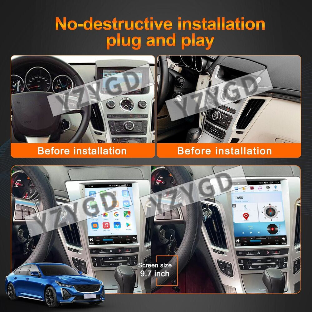 for Cadillac CTS 2007-2012 GPS Navi 64GB 10.4 Car Radio Carplay Stereo Screen