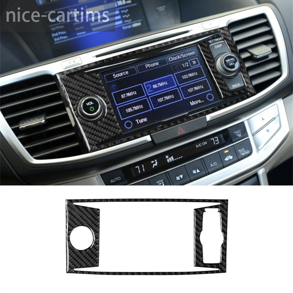 Carbon Fiber Central Console GPS Navigation Panel Cover for Honda Accord 13-17 C