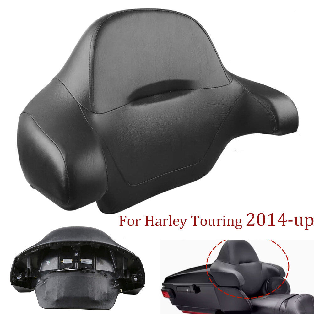 Wrap-around shredder and extra-large trunk backrest cushions for Harley Road Glide 2014-up- n