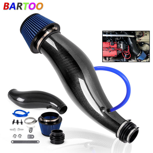 Real Carbon Fiber Cold Air Intake Pipe Kit for Civic 92-00 EG EK Integra 94-01 Q