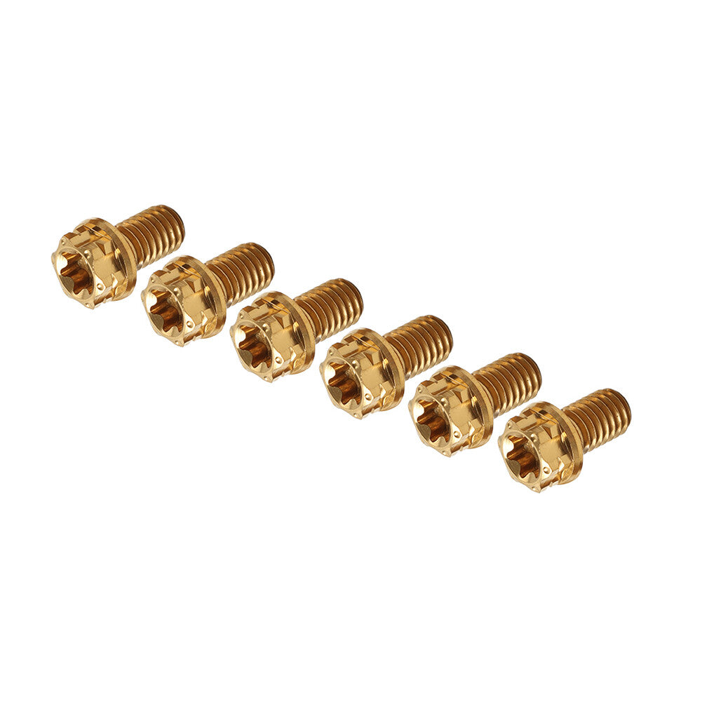 6pcs Bolts Torx Head Flange Screws M6x25mm For Motorcycle Bicycle Gold