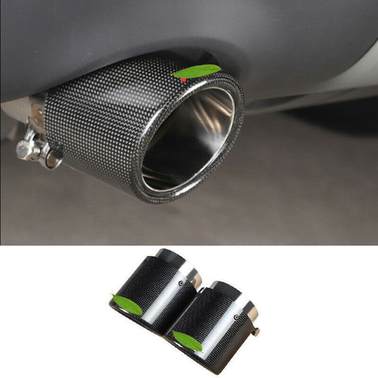 for Range Rover Evoque 12-19 Carbon Fiber Exhaust Muffler Tail Pipe Tip Tailpipe