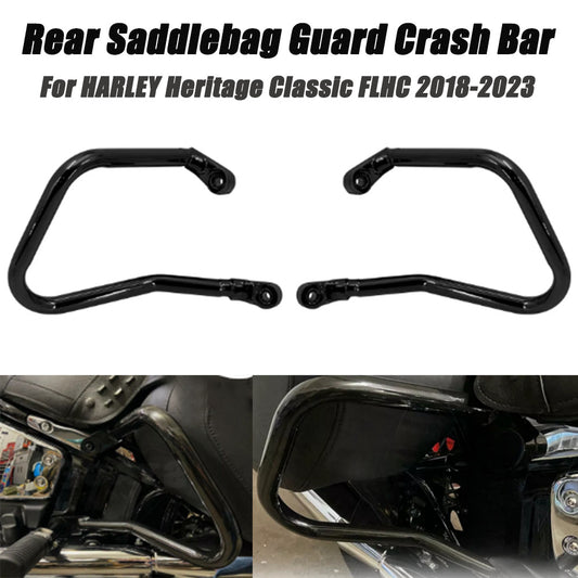 Rear saddlebag bumper guard, black, for Harley Heritage Classic FLHC 2018-2023. n