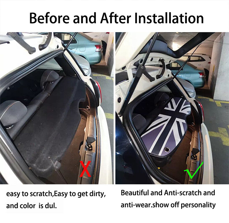 for MINI COOPER R60 Gray Union Jack Rear Trunk Cargo Pad Cover Decorative Mat Q