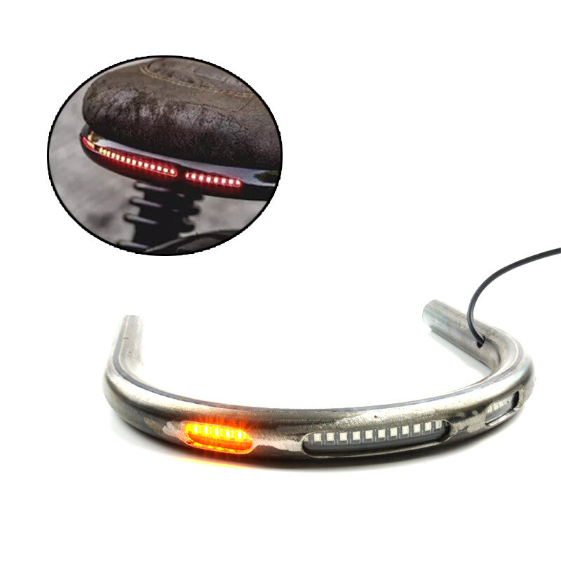 230mm motorcycle for seat frame collar with LED brake light and turn signal indicator - n