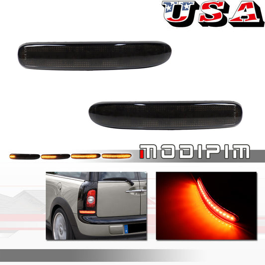 2pcs Smoke Lens LED Bumper Reflector Rear Lights for 08-14 for Mini Cooper Clubman R55- v