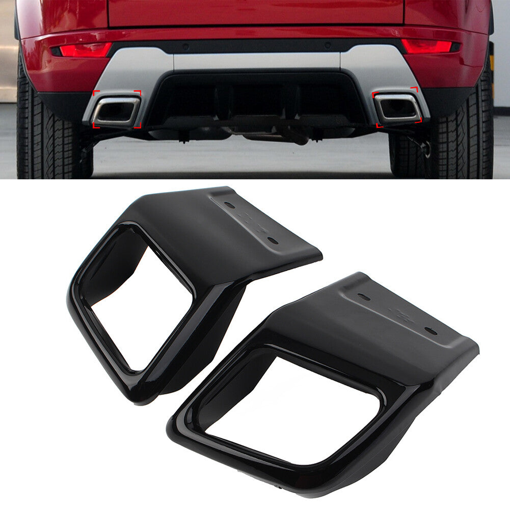 Rear Bumper Exhaust Tube Trim for Land Rover for Range Rover Evoque 10-18 Black Car Q