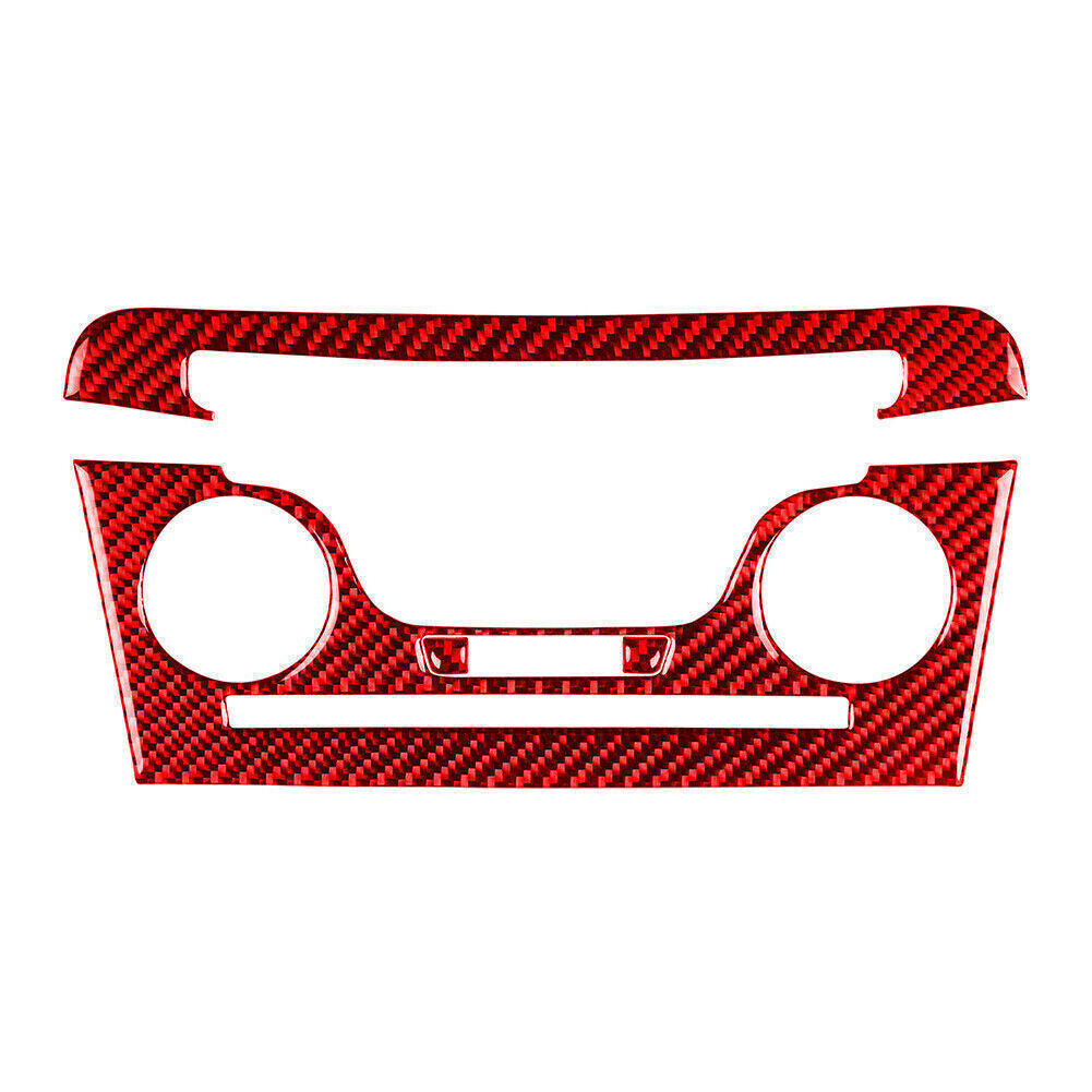 4 Pcs Interior Console CD AC Panel Cover Trim for Dodge Charger 2011-2014 Red