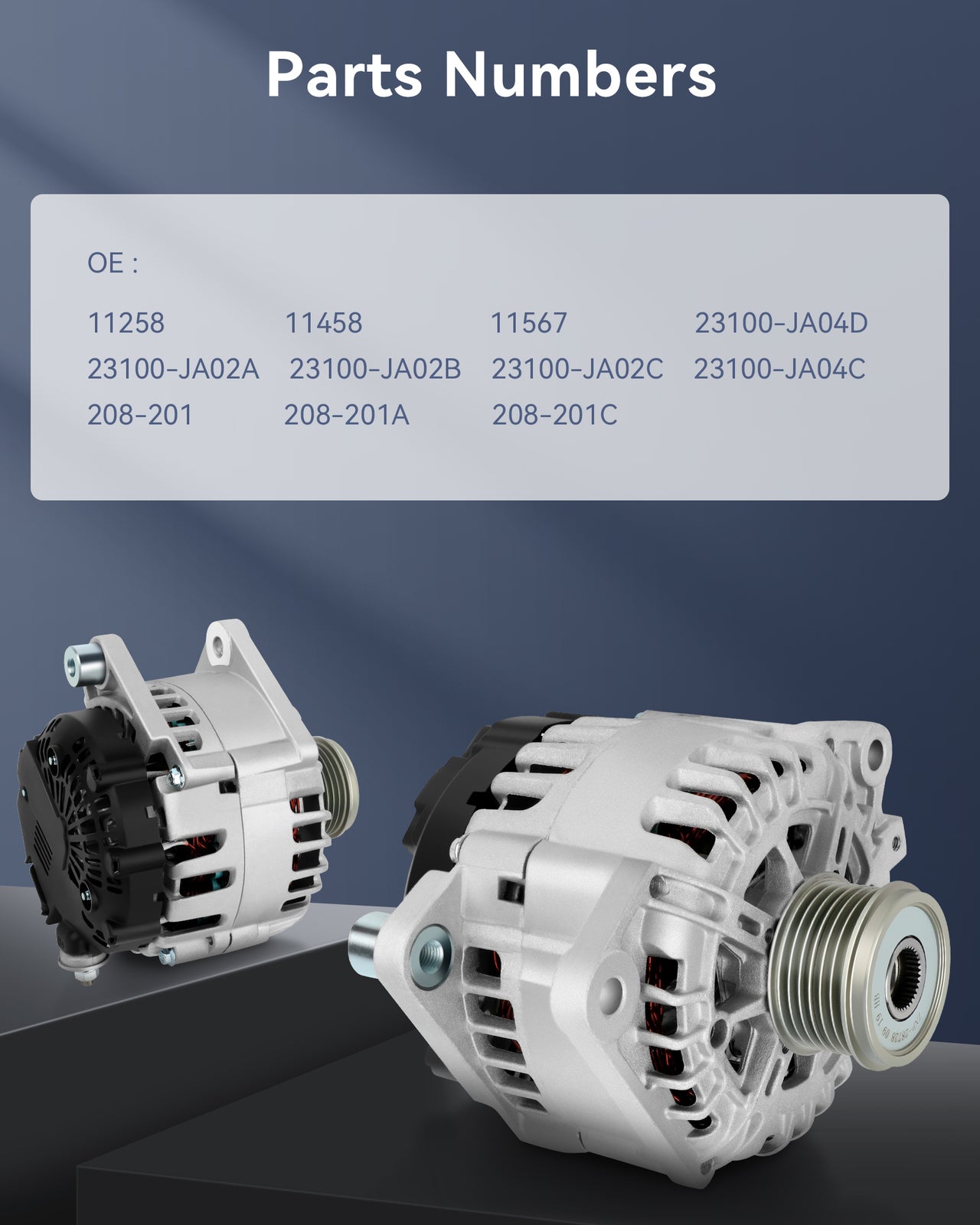 Fit for 2007-2011 for Nissan Altima L4 2.5L 2488cc New Silver Alternator 23100-JA04D