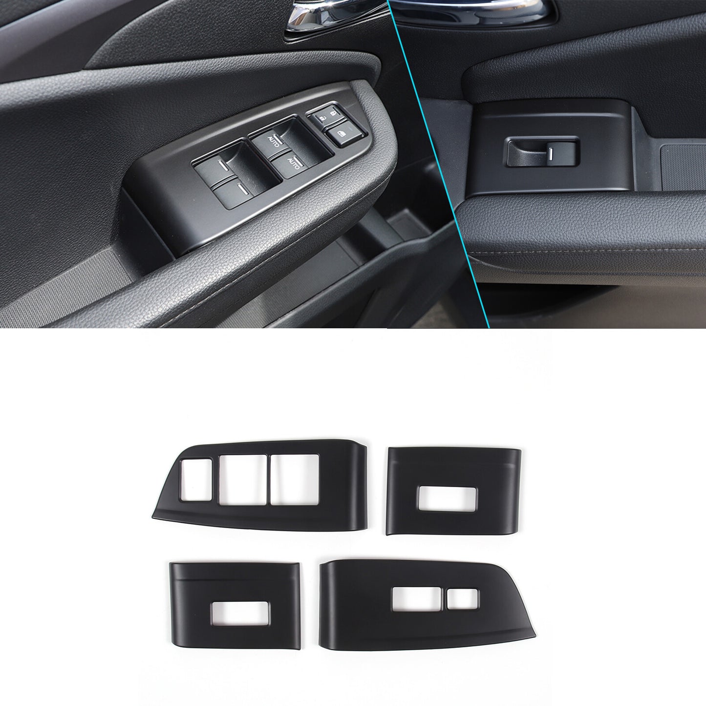 Matt Black Window/Power Window Switch Panel Cover for Honda Pilot 2015 - 2022 n