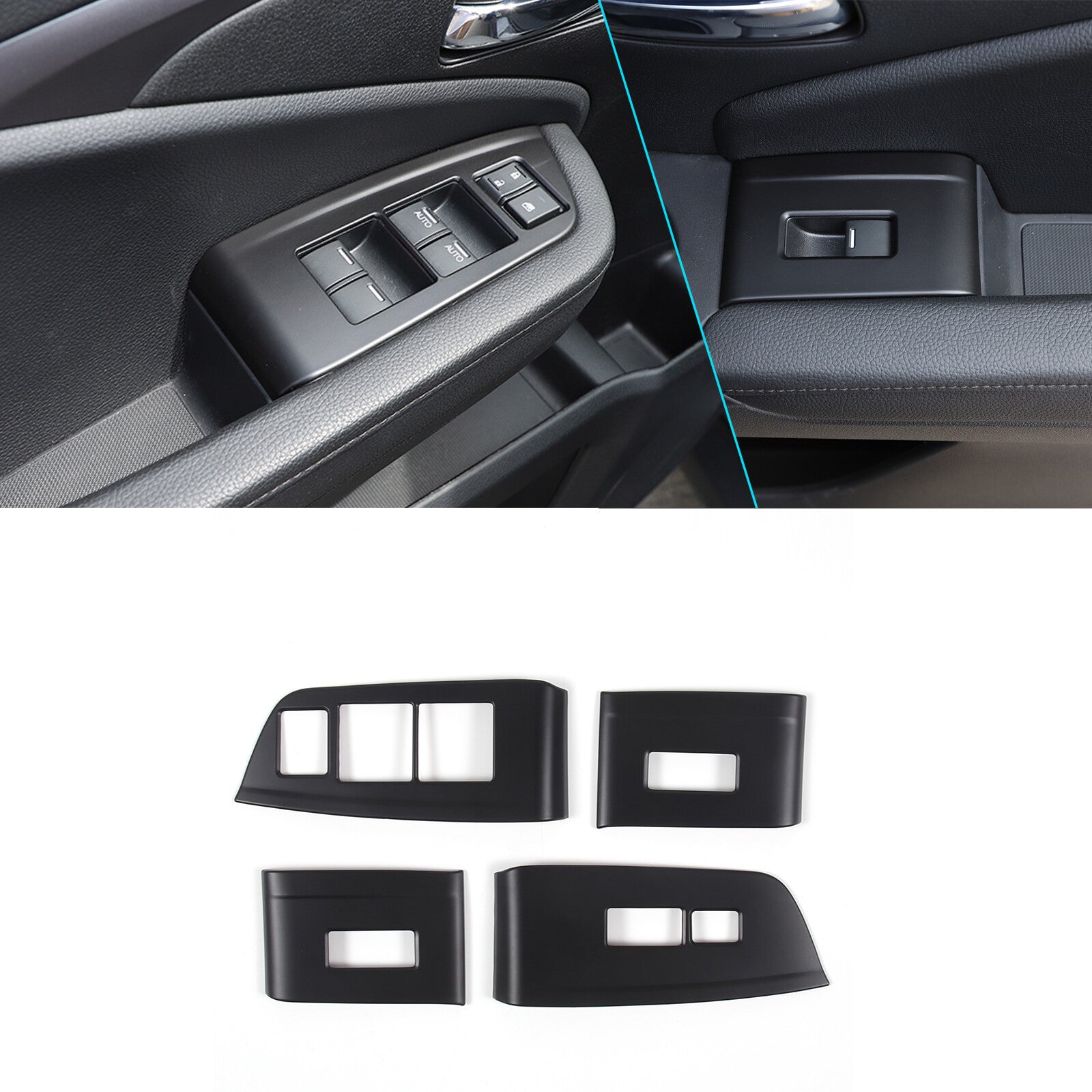 Matt Black Window/Power Window Switch Panel Cover for Honda Pilot 2015 - 2022 n