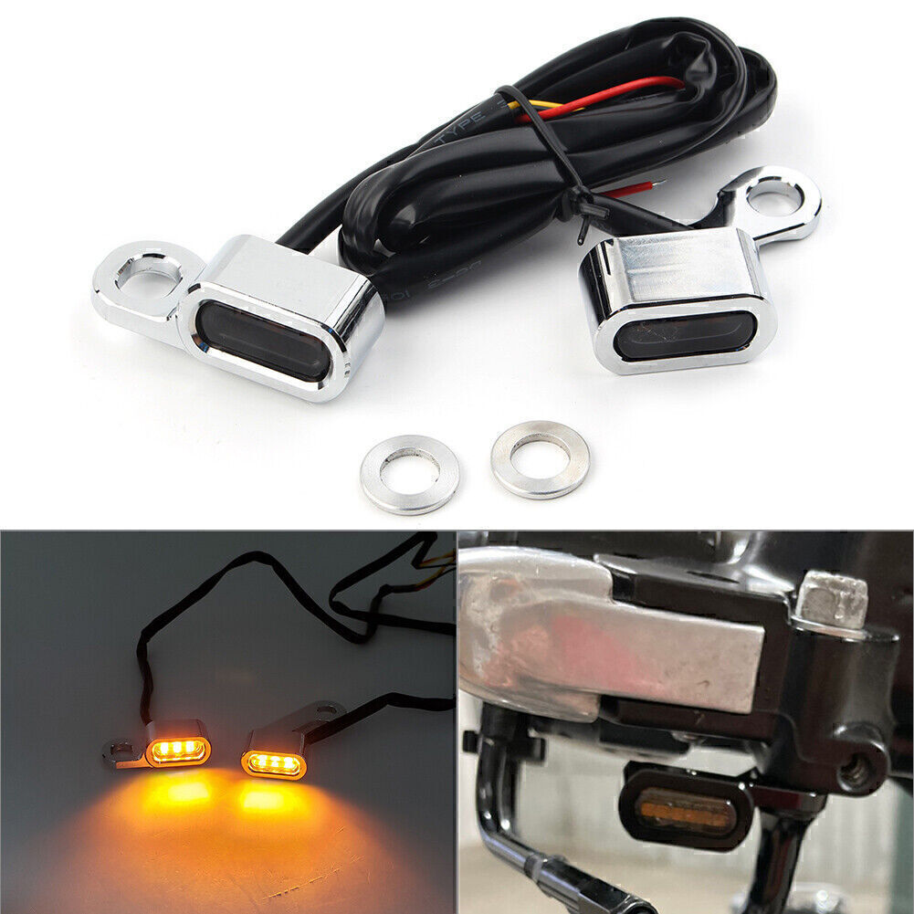 2x Motorcycle Amber Turn Signal indicators Lights for harley Dyna 1999-2017 16 Q