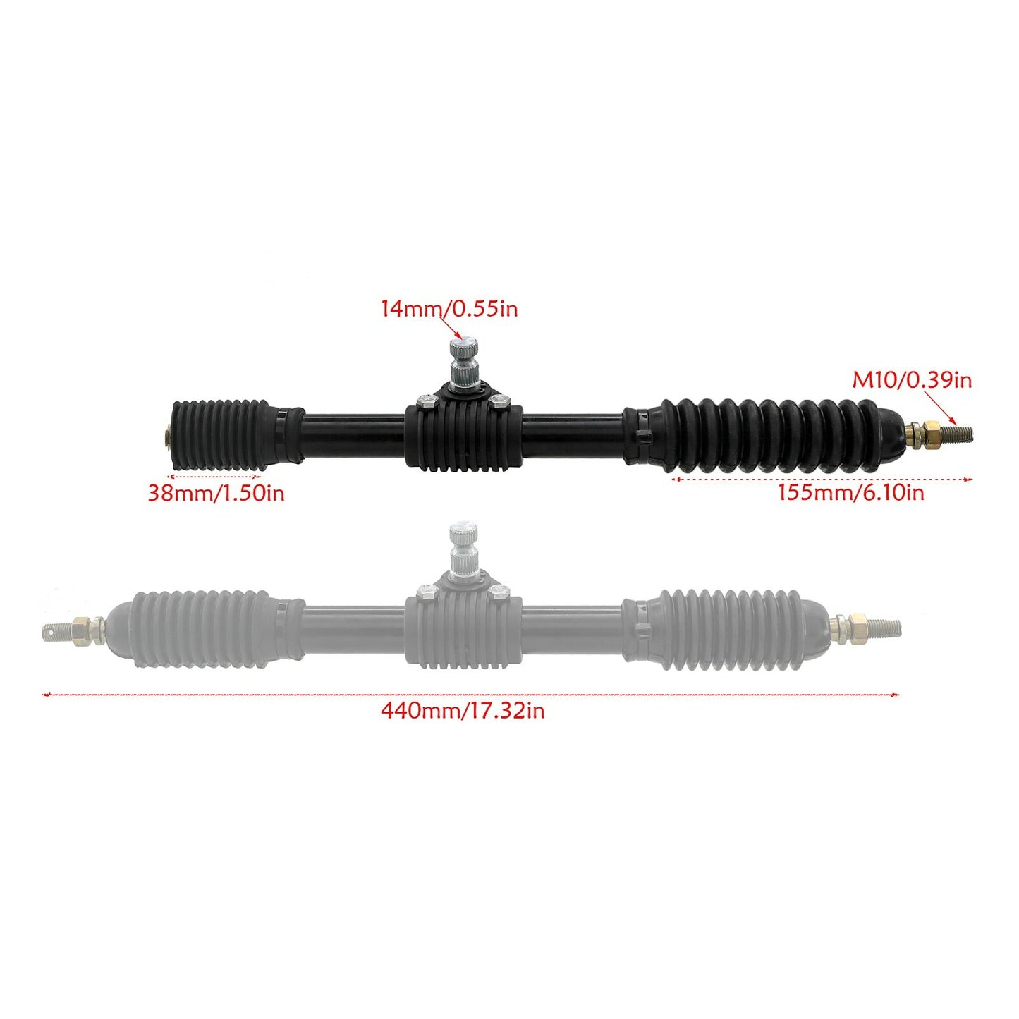 Go-kart front steering joint 3 screws, wheel hub, tie rod, gear carrier, pinion, UTV