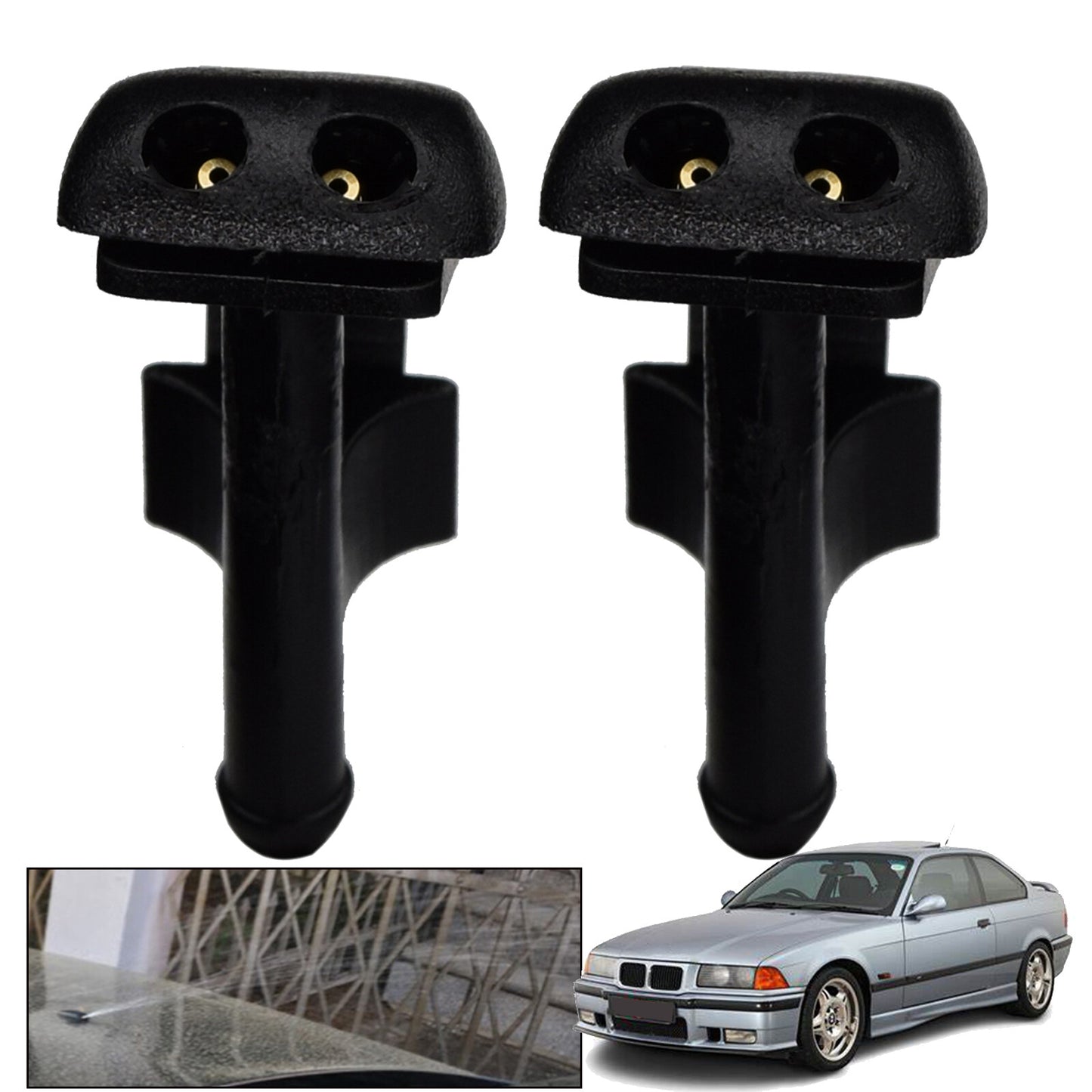 2X Front Windscreen Wiper Wiper Nozzle Washer Water Nozzle for BMW 3 SERIES E36 1990-2000 Q