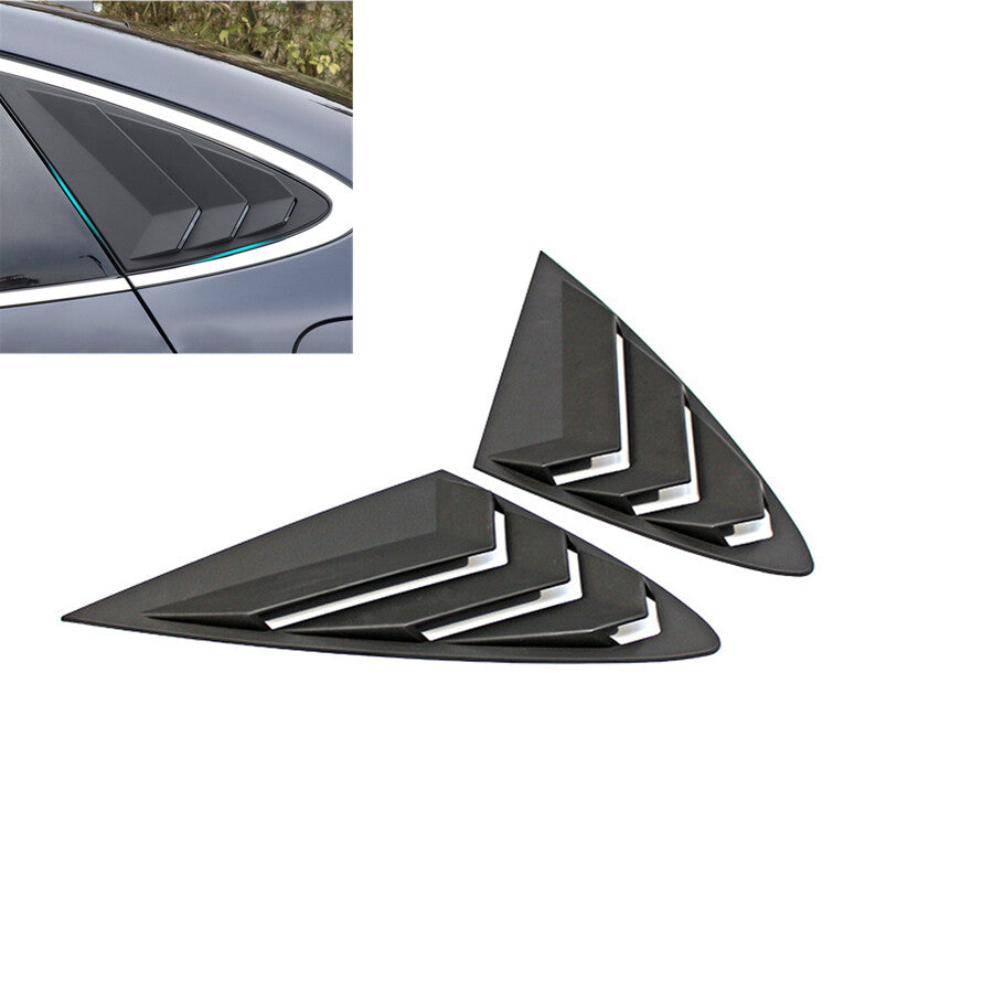 Pair Rear Side Vent Window Louver Cover Matte Black For 2020-2023 for Hyundai Sonata
